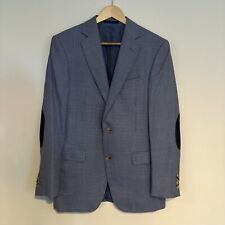Pal Zileri Men’s Wool Blazer Jacket With Elbow Patches Size IT 48 UK 38 Blue