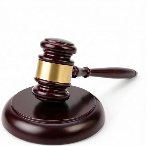 Wooden gavel with sound block - with,