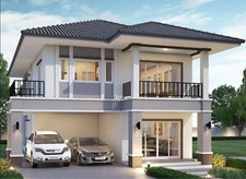 Custom  Duplex House Home Building 5 Bedroom 3 Bathroom Plans With Garage CAD
