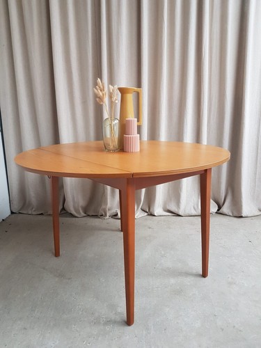 Vtg mid century drop - leaf, oak