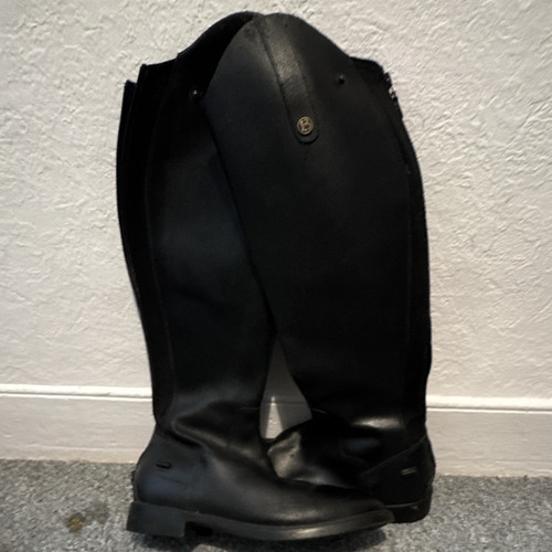 Women black leather long - black,