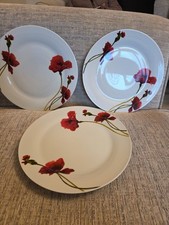 3 x Dinner Plates Poppy Aynsley Everyday Breeze Porcelain 10,5" 27cm 