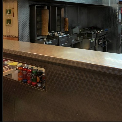 Stainless steel shop counter - steel,