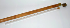 VINTAGE BAMBOO TIPPING FLASK WALKING CANE STICK 95cm