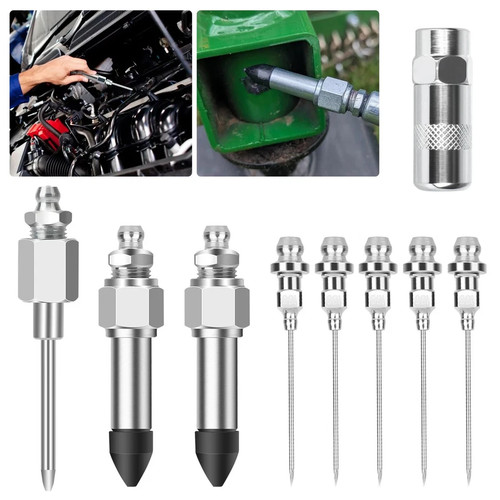 9pcs grease gun - grease, needle