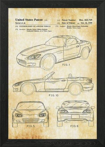 Honda s2000 design 1999 framed - honda,