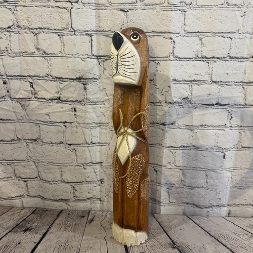 50cm dark brown wooden shabby - brown,
