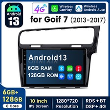 6+128G Carplay Android13 Car Radio GPS SAT NAVI DAB+ For VW Golf VII MK7 2013-17