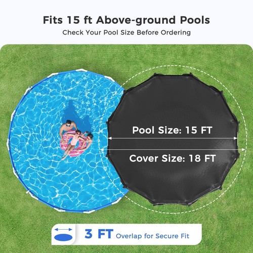 Black round pool cover - ft,