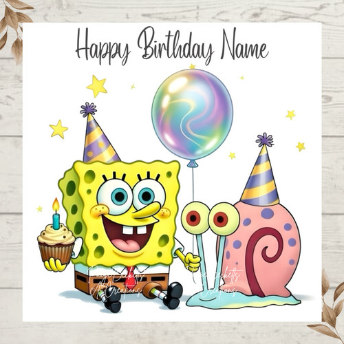 Personalised spongebob gary - personalised, &