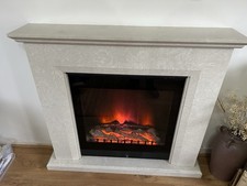Electric Heater Fireplace with Mantle Flame Effect Indoor