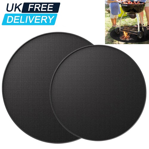 Round fire pit pad - under, grill