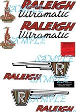 Raleigh Ultramatic RM9 RED Set reproduction Decals Self Adhesive Vintage Moped