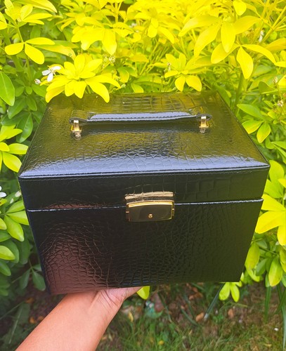 Black crocodile effect - black,
