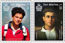 SAN MARINO 2025 CARLO ACUTIS PIER GIORGIO FRASSATI 2 FRANCOBOLLI NUOVI