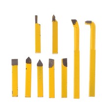 9Pcs 8x8mm Carbide Tipped Lathe Metal Cutter Bit Cutting Tool Set Turning Boring