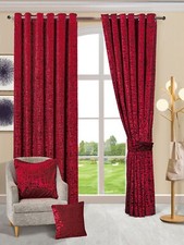 Crushed Velvet Curtains Pair