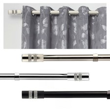 Extendable Curtain Poles with End Finials -1.2m-2.1m/1.6m-3m Diamante