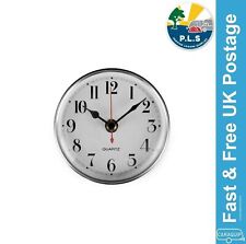 Caravan Motorhome Quartz Clock 72mm Round Silver c/w Battery ME521