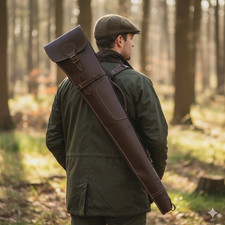 Genuine Leather Shotgun Slip Case Padded Hunting Gun Bag Shotgun Carry Cover