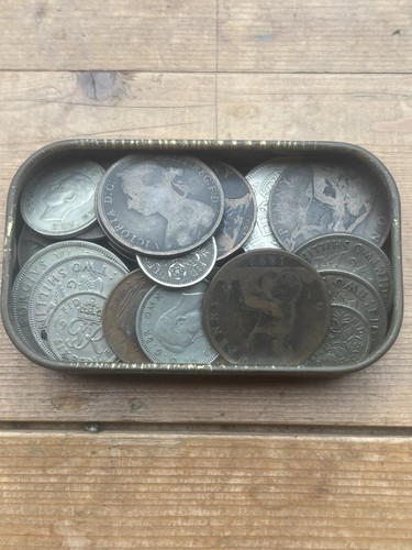 Old british coins - in, a