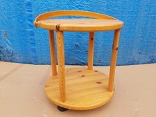 Mid-Century Danish Rollable Serving Trolley – Solid Beech Wood Bar Cart & Coffee