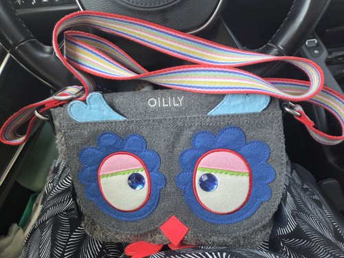 Oilily owl applique small gray - oilily,