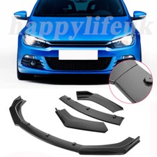 For VW Scirocco R 2008-2017 Front Bumper Lip Splitter Spoiler Carbon Fiber Look