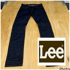 Lee 101 Z Flex Jeans Mens 31x34 Straight Leg Regular Fit Raw Denim Stretch Navy
