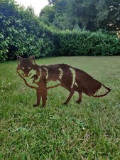 Metal Fox Garden Ornament Yard