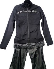 2014 Adidas Stella McCartney Black Medium Nylon Tracksuit Wet Look Shiny PVC