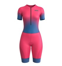 Women’s Cycling Trisuit Half Sleeve Skinsuit Mesh Triathlon Padded Suit RUUN
