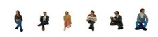 Passengers sitting (x6) - Graham Farish 379-305 N painted figures