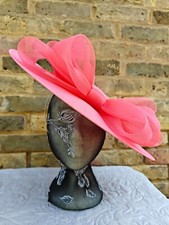 coral pink large fascinator