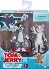 Tom & Jerry - 3" Figure 2 Pack from Movie Scenes - Skateboarding Tom & Toots