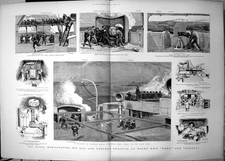 Old Naval Mobilisation Big Gun Torpedo Practice Hms Hero Rodney 1888 Victorian