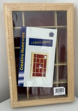 Small Pine And Glass Curio Wall Cabinet Felt Backed Brand New Vintage