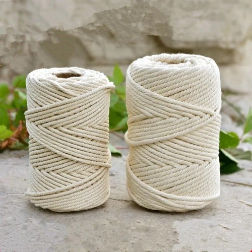 Cotton cord beige macrame - beige,