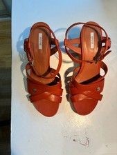 Italian Dark Tan Wedge Sandals
