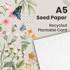 Seeded Craft Paper A5 Sheets, Seeds 200GSM Plantable
