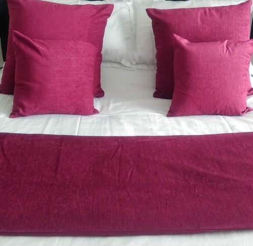 Claret burgundy plain chenille - plain,