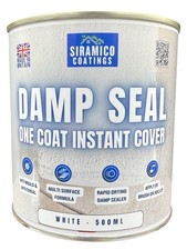 Damp Seal Paint One Coat | 500ml 1, 2.5 & 5 Litres  Matt  White | Fast Drying