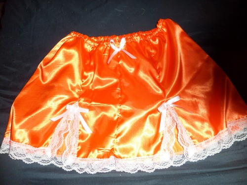 Orange satin white - orange, trim