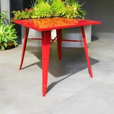 Durable Red Metal Bar Table