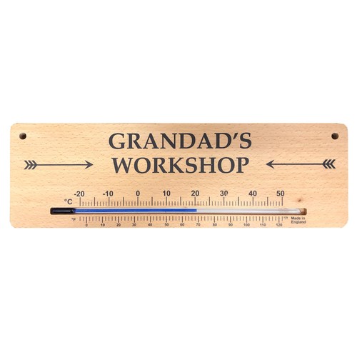 Wooden thermometer sign - thermometer, &