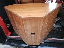 A Pine Corner TV Stand Pine Corner TV Stand with Single Media Drawer. Used