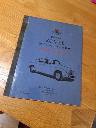 Rover parts book - rover, 1954