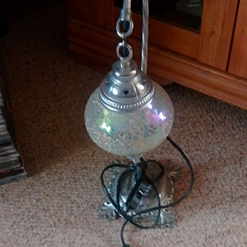 Mosaic glass globe table - table, lamp