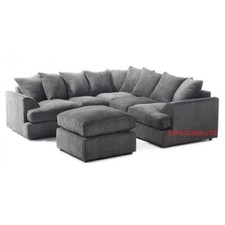 Kingsize Sofa Jumbo Cord Corner Set Footstool 5 Seats Liverpool Jasper Suite 