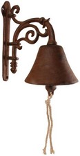 Wall Mounted Large Rustic Garden Bell  Cast Iron